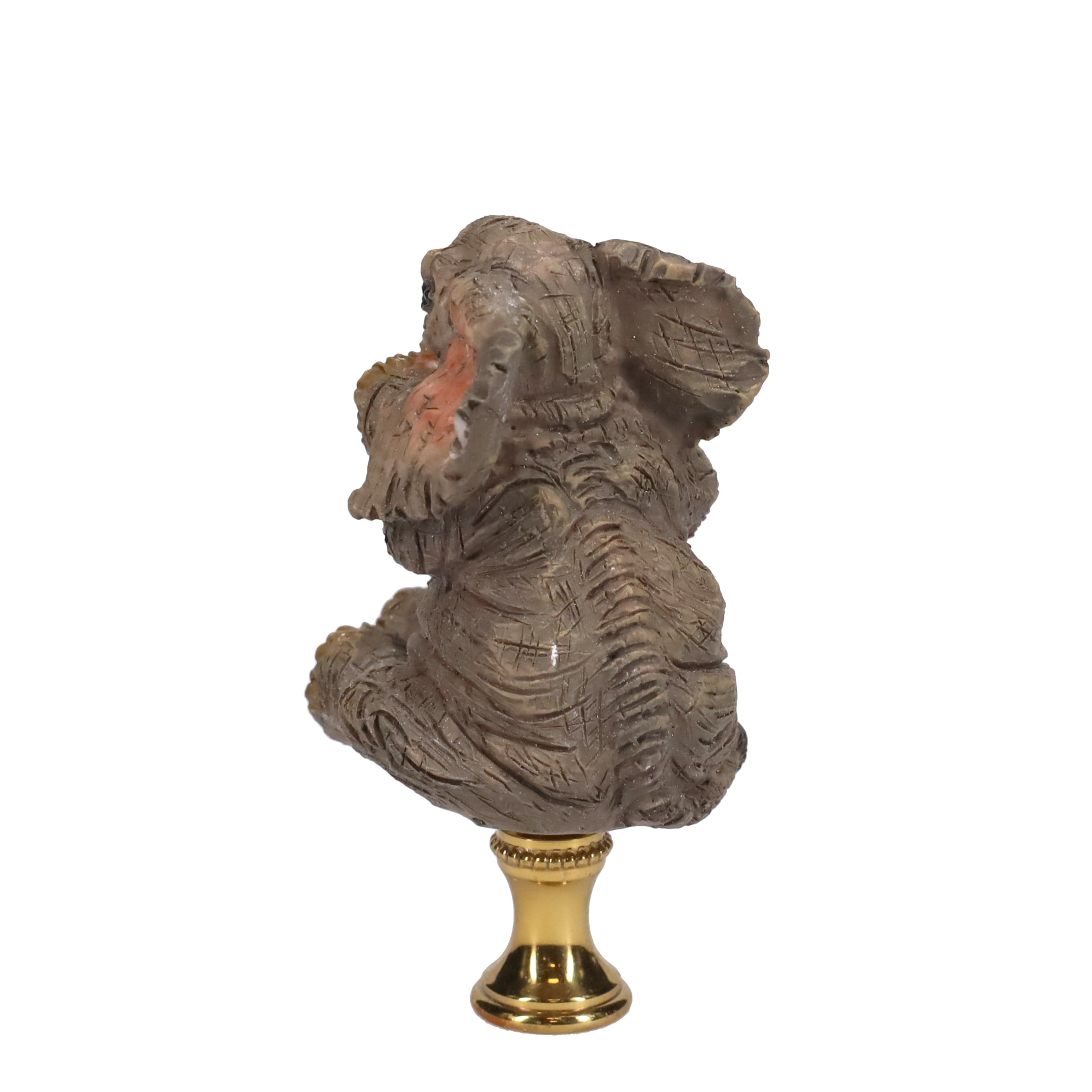 3" Tall Brass Finial Elephant, Ceramic, 1/4-27F Tap (15129B)