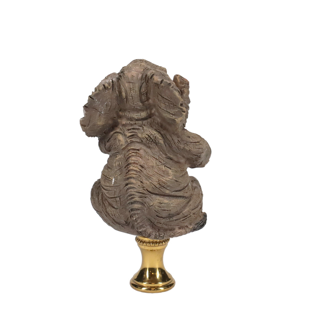 3" Tall Brass Finial Elephant, Ceramic, 1/4-27F Tap (15129B)
