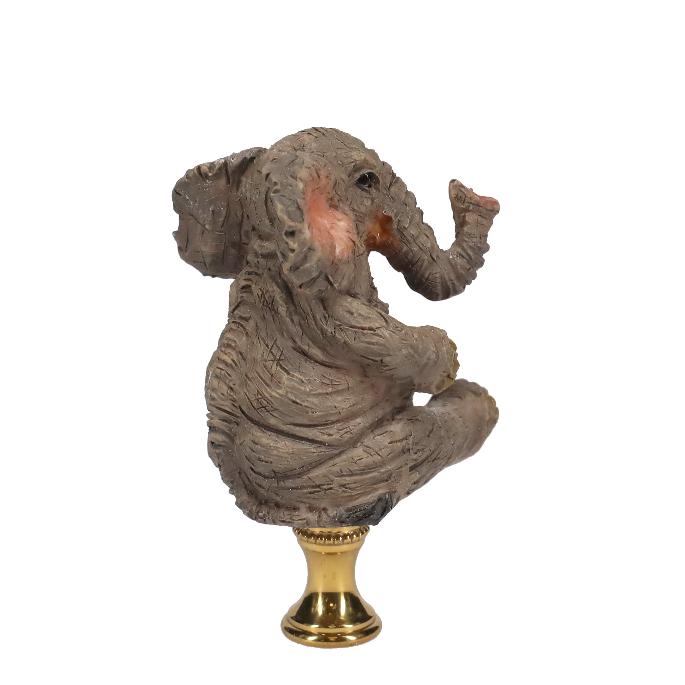 3" Tall Brass Finial Elephant, Ceramic, 1/4-27F Tap (15129B)