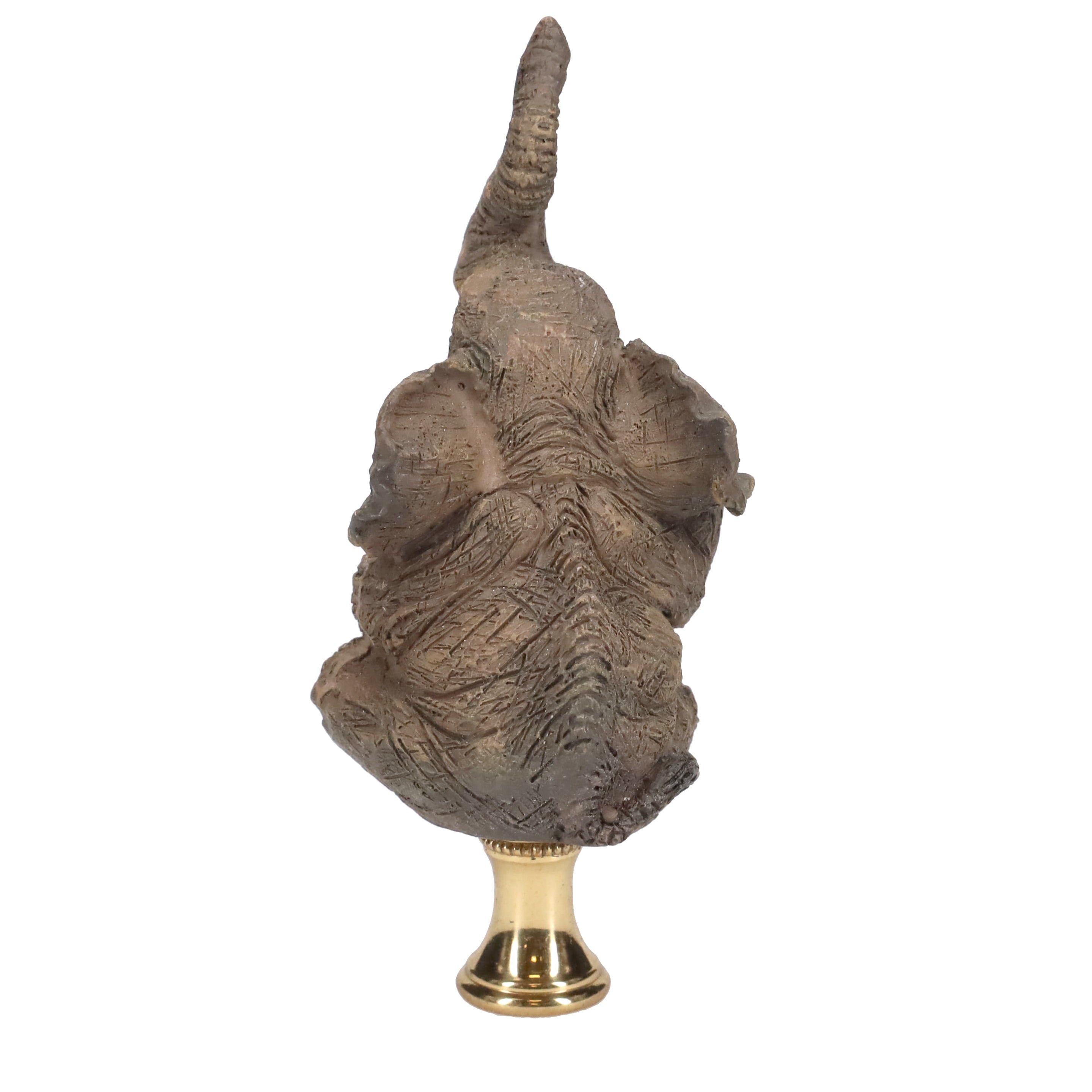 3-7/8" Tall Brass Finial Elephant, Ceramic, 1/4-27F Tap (15129C)