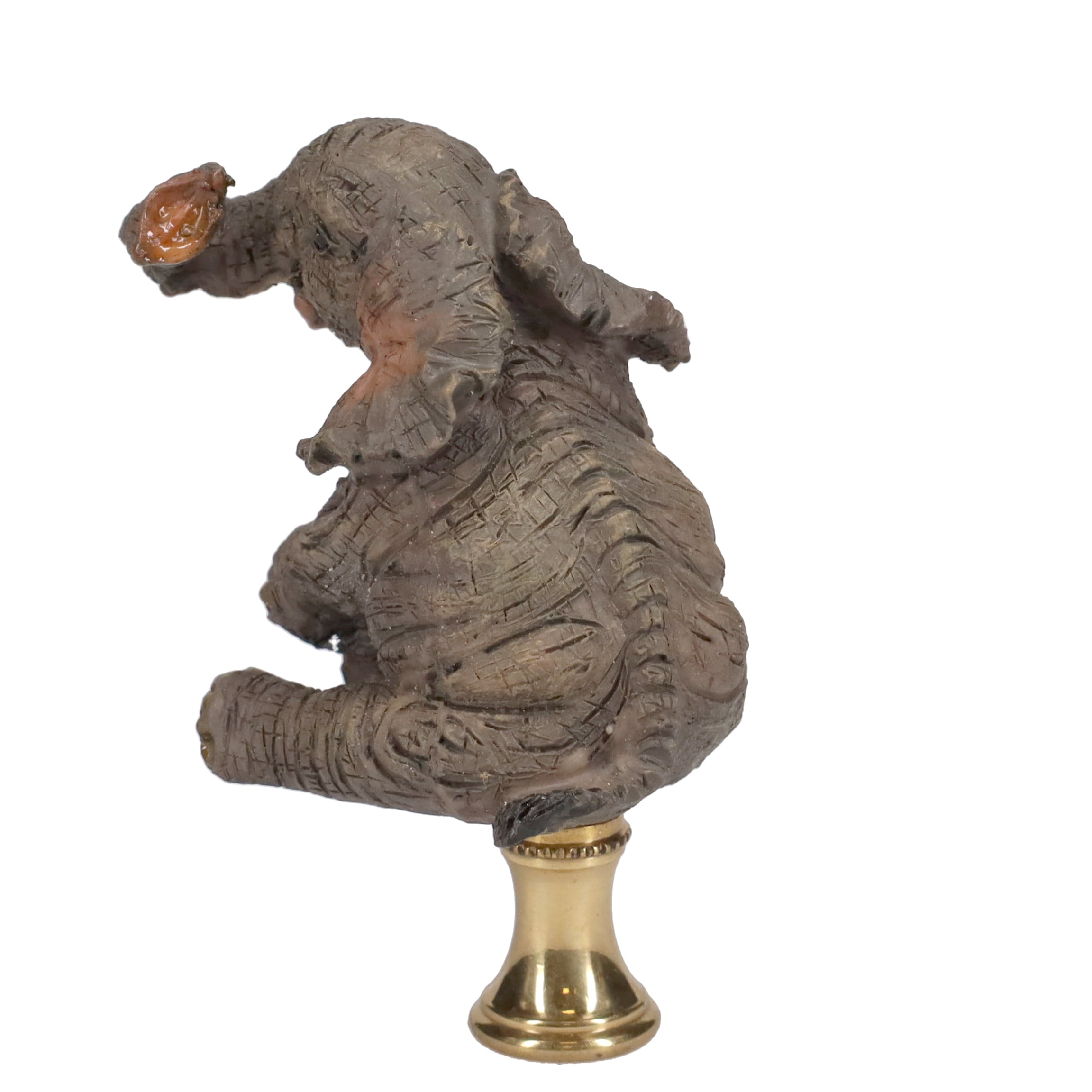 3" Tall Brass Finial Elephant, Ceramic, 1/4-27F Tap (15129D)