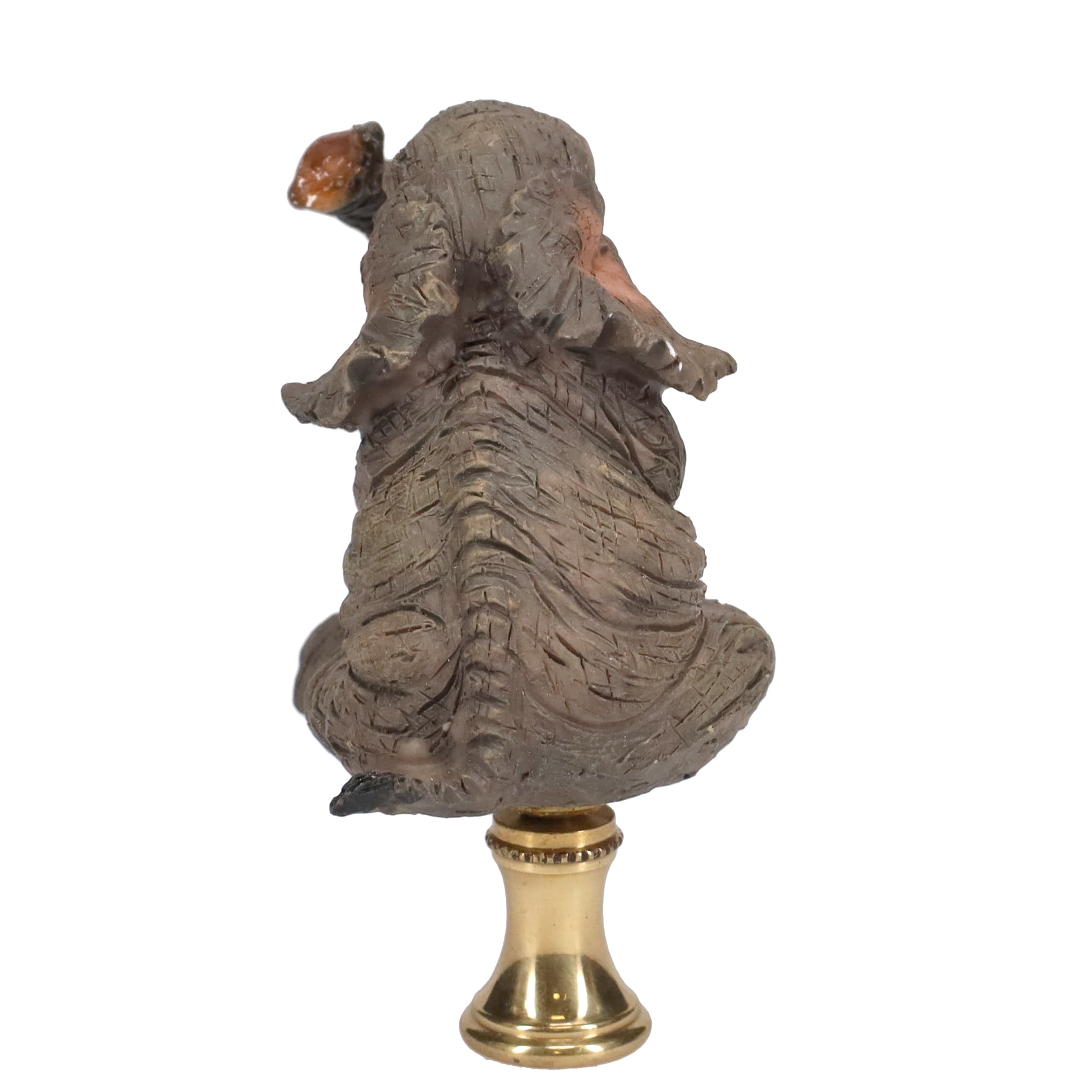 3" Tall Brass Finial Elephant, Ceramic, 1/4-27F Tap (15129D)