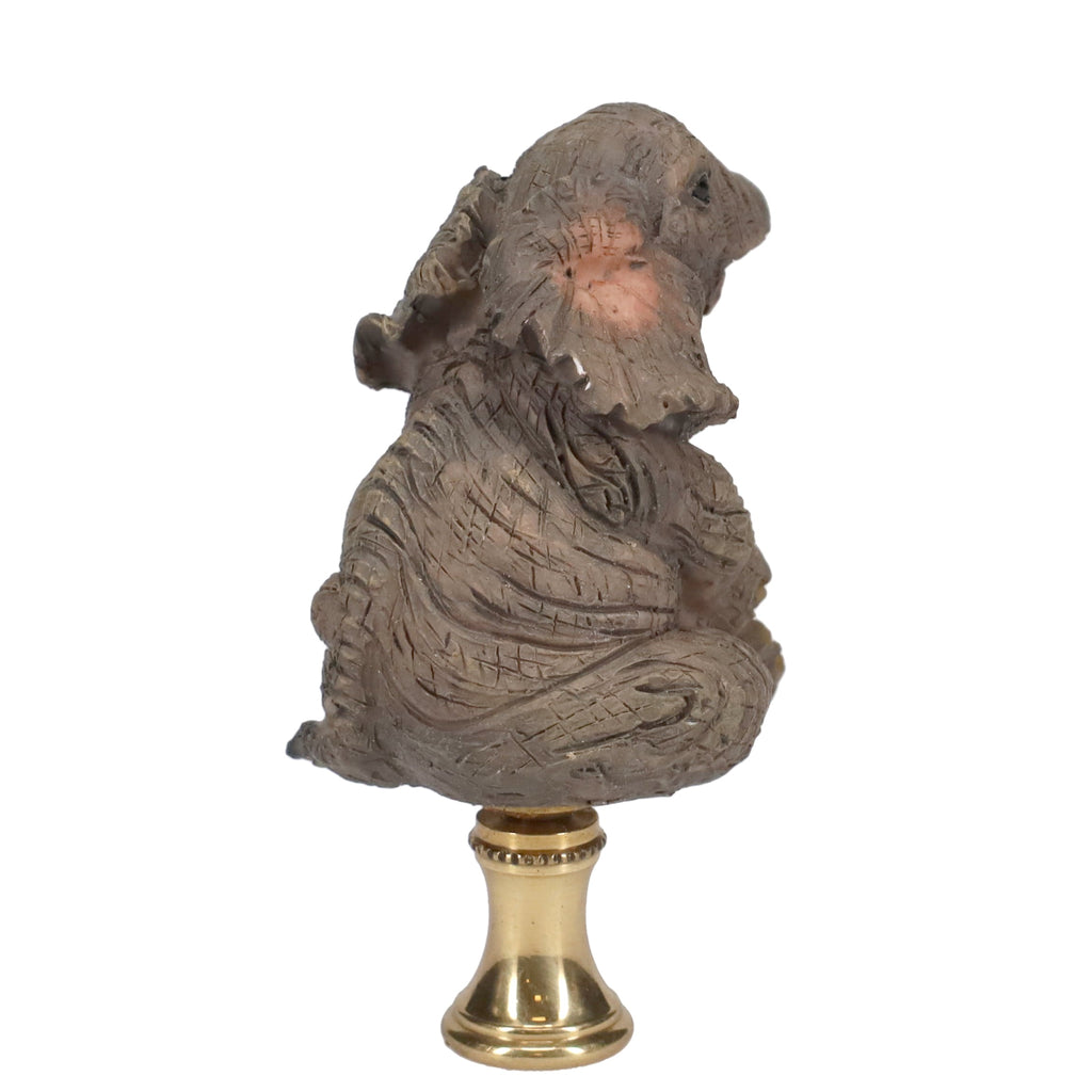 3" Tall Brass Finial Elephant, Ceramic, 1/4-27F Tap (15129D)