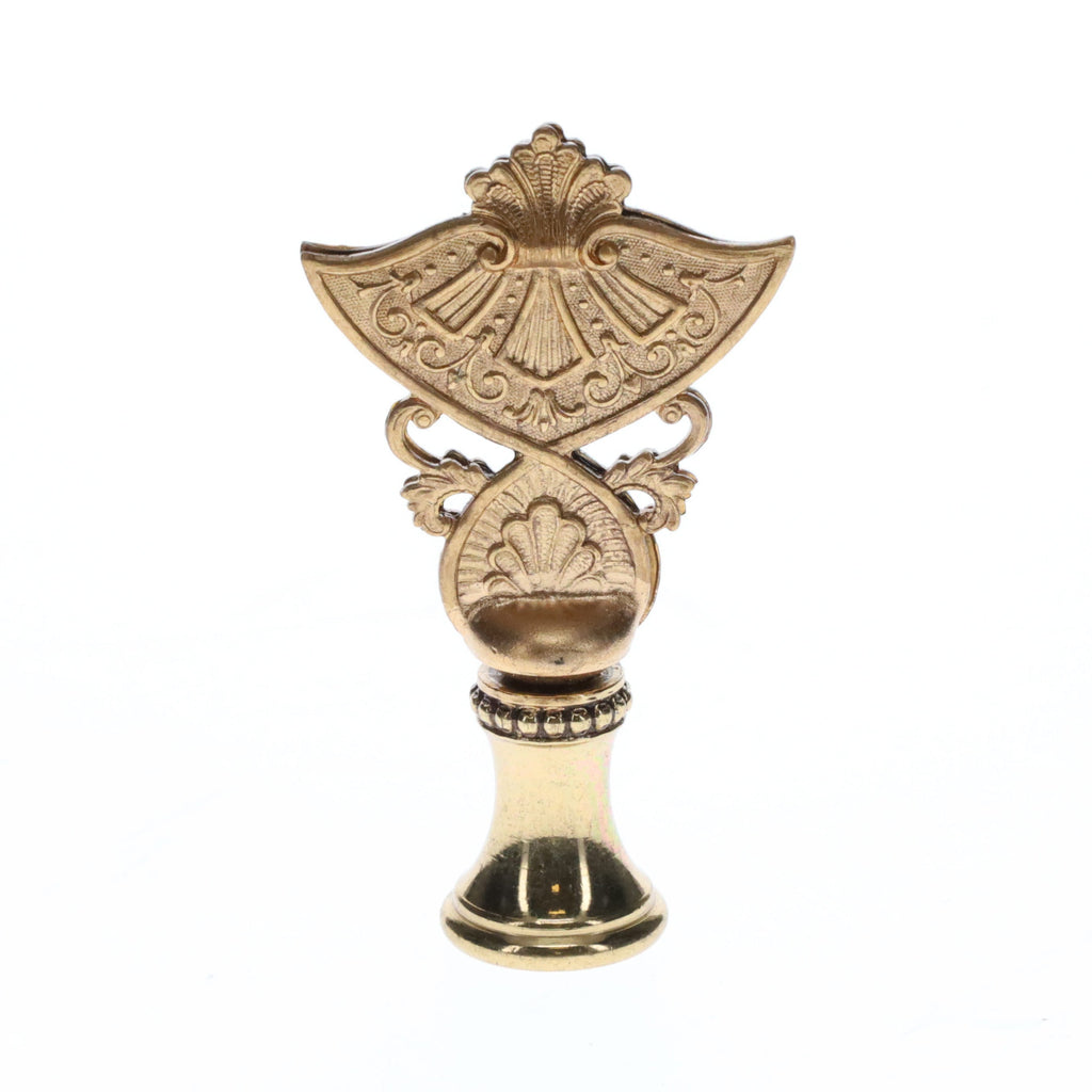 2-1/4" Tall Brass Finial Oriental Fan Scrollwork Pattern, 1/4-27F Tap (15132)