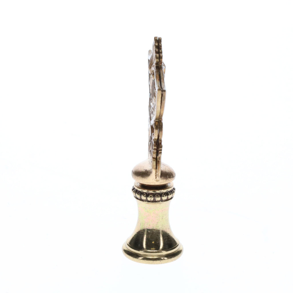 2-1/4" Tall Brass Finial Oriental Fan Scrollwork Pattern, 1/4-27F Tap (15132)