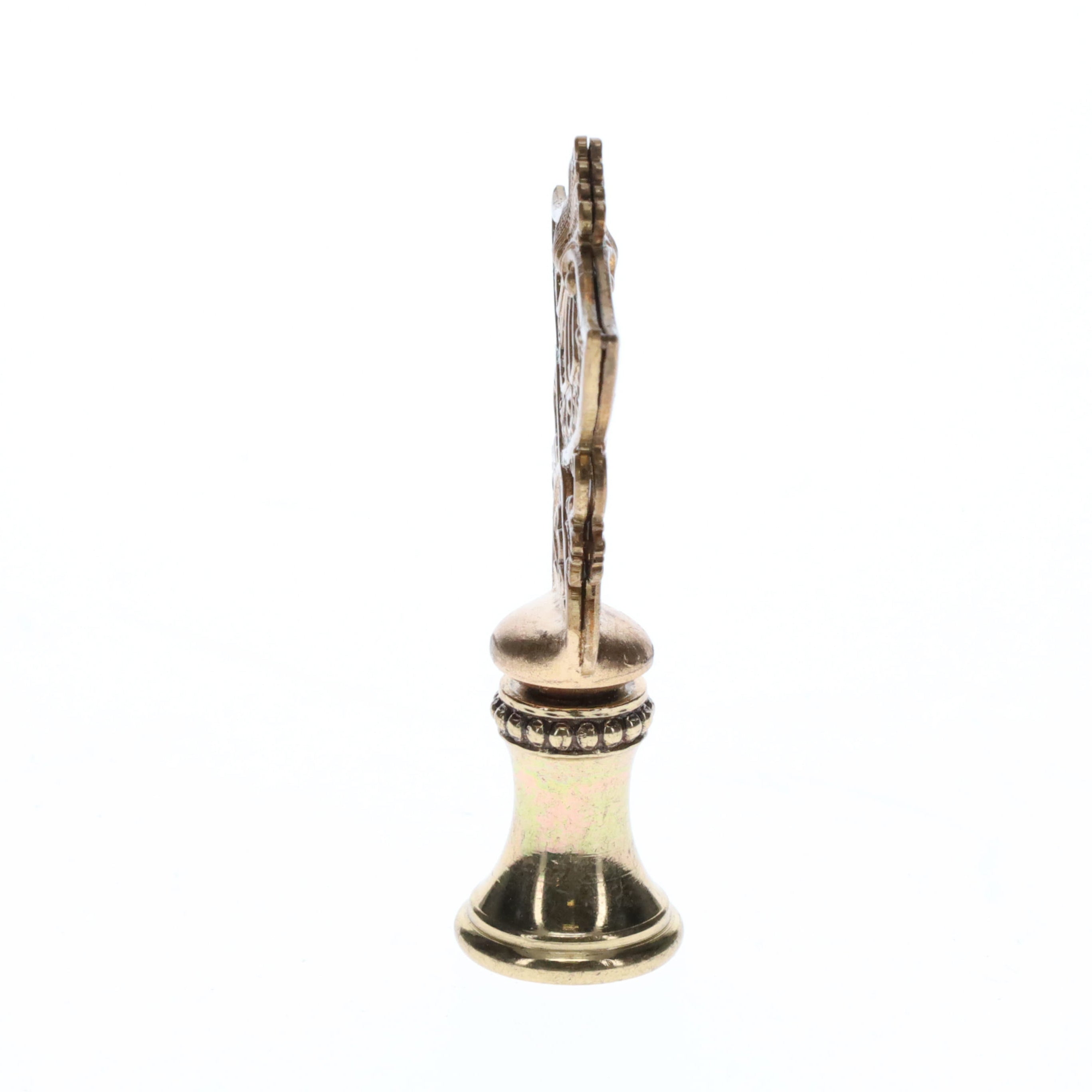 2-1/4" Tall Brass Finial Oriental Fan Scrollwork Pattern, 1/4-27F Tap (15132)
