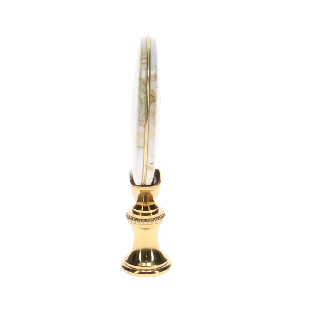2-7/8" Tall Brass Finial, Picture of Ducks, Ceramic, 1/4-27F Tap (15134)