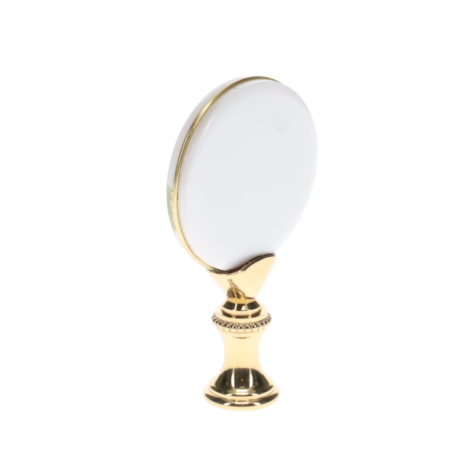 2-5/8" Tall Brass Finial, Picture of Falcons, Ceramic, 1/4-27F Tap (15137)