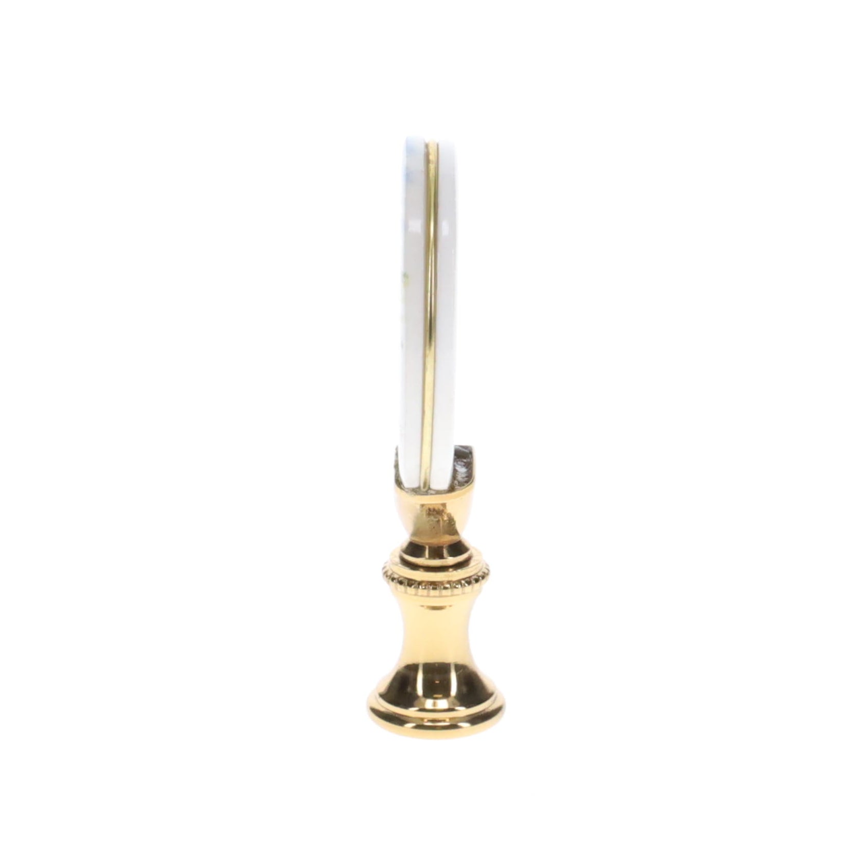 2-5/8" Tall Brass Finial, Picture of Hawks, Ceramic, 1/4-27F Tap (15138)