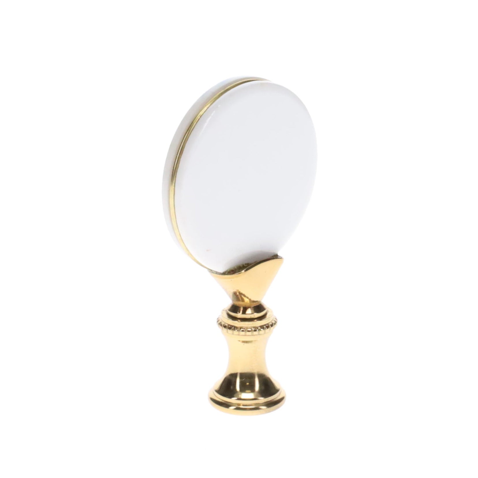 2-5/8" Tall Brass Finial, Picture of Hawks, Ceramic, 1/4-27F Tap (15138)