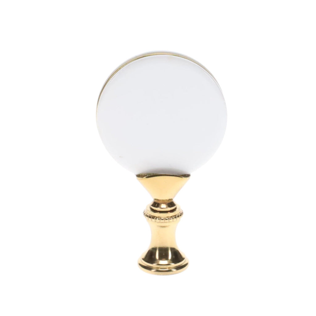 2-5/8" Tall Brass Finial, Picture of Hawks, Ceramic, 1/4-27F Tap (15138)