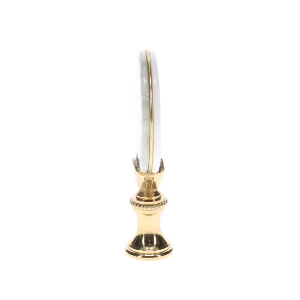 2-5/8" Tall Brass Finial, Picture of Hawks, Ceramic, 1/4-27F Tap (15139)