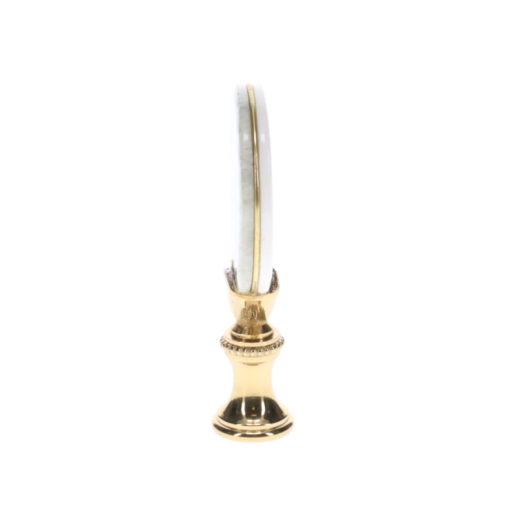 2-5/8" Tall Brass Finial, Picture of Hawks, Ceramic, 1/4-27F Tap (15139)