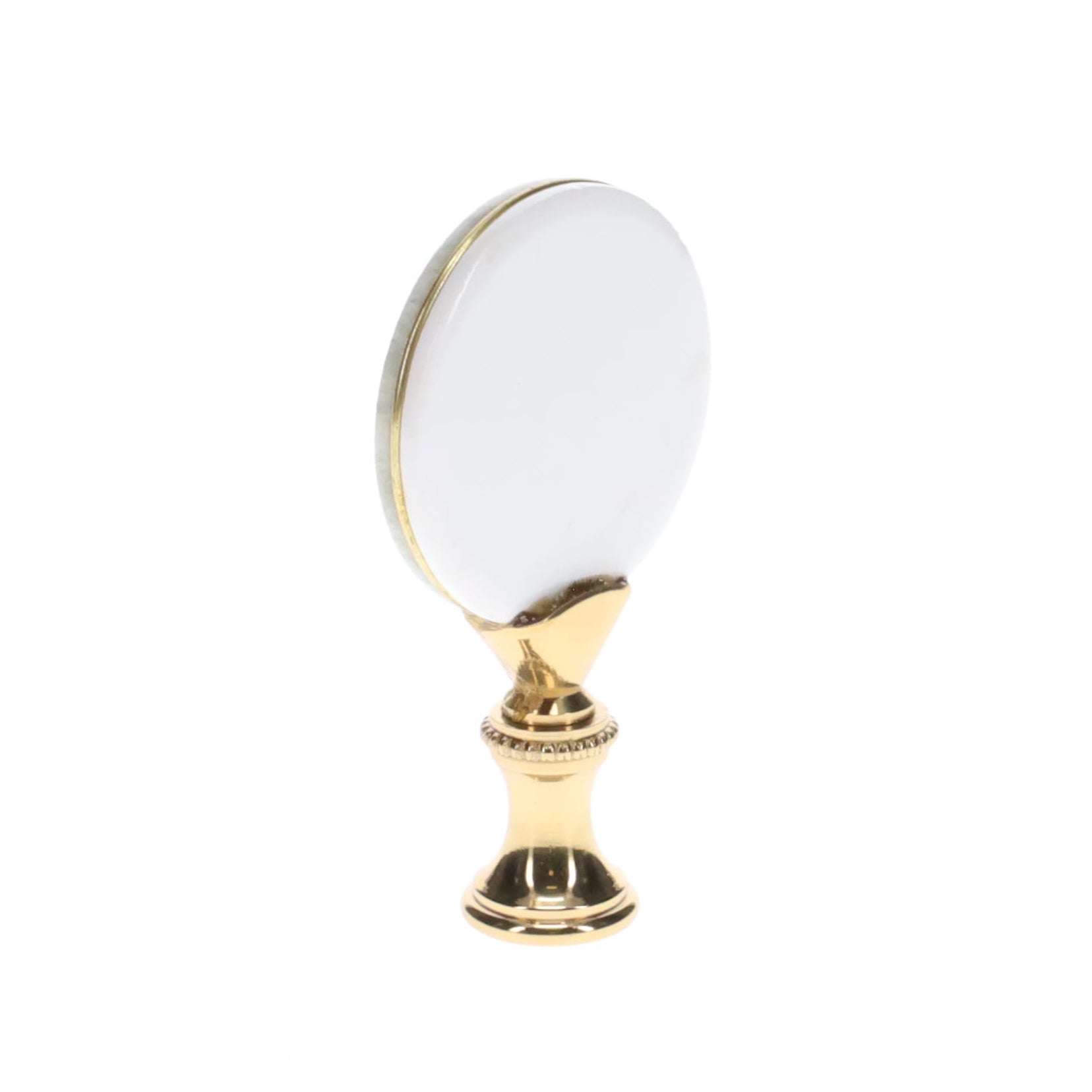 2-5/8" Tall Brass Finial, Picture of Hawks, Ceramic, 1/4-27F Tap (15139)