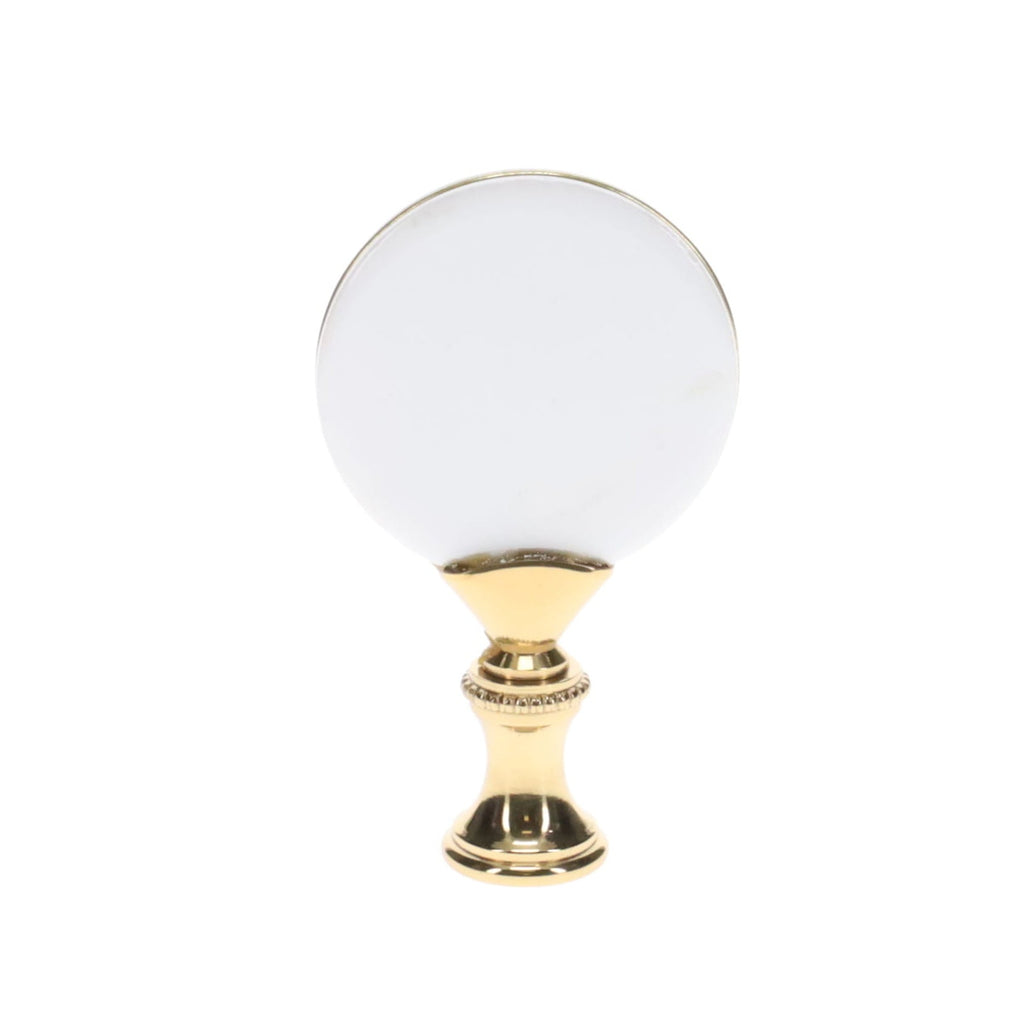 2-5/8" Tall Brass Finial, Picture of Hawks, Ceramic, 1/4-27F Tap (15139)