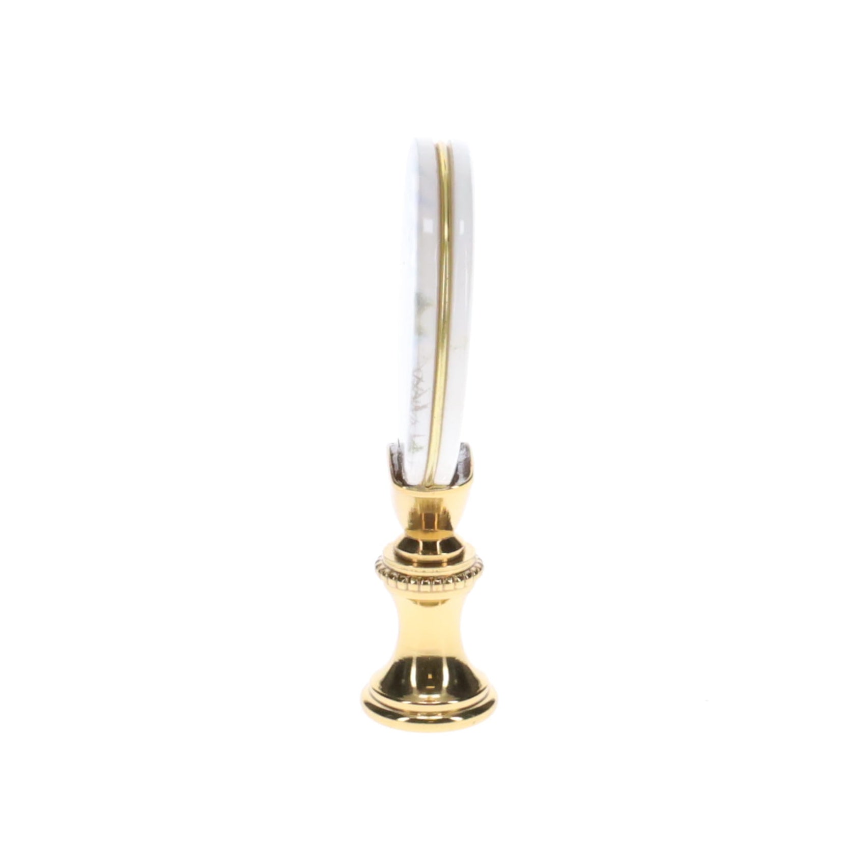 2-5/8" Tall Brass Finial, Picture of Ospreys, Ceramic, 1/4-27F Tap (15140)