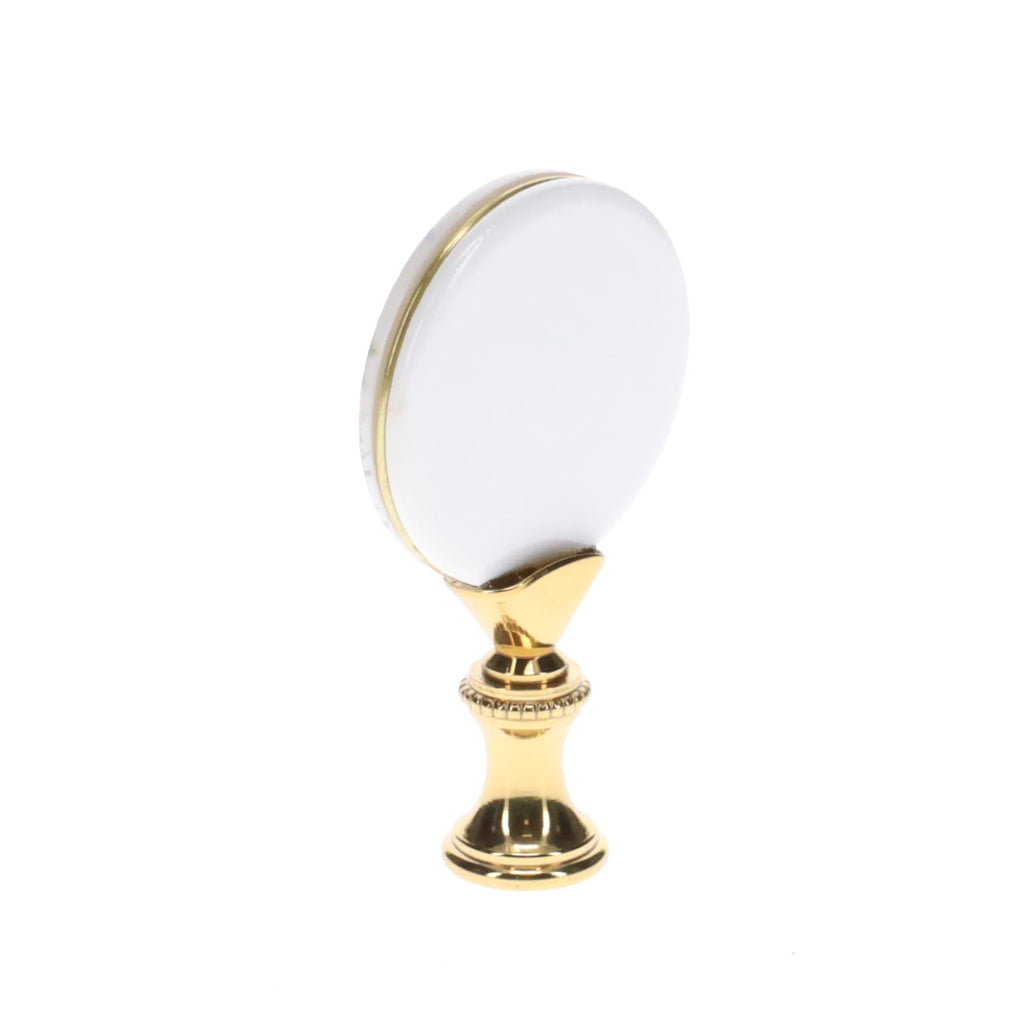 2-5/8" Tall Brass Finial, Picture of Ospreys, Ceramic, 1/4-27F Tap (15140)