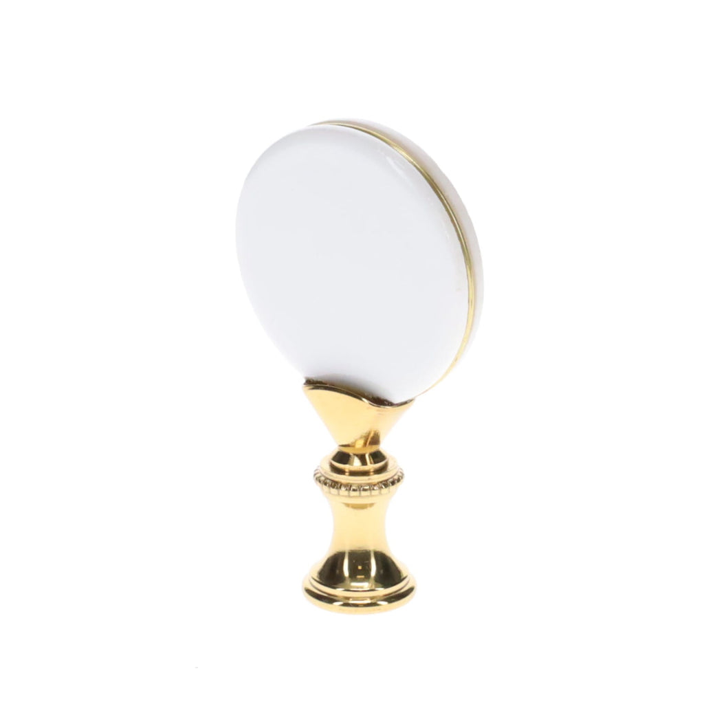 2-5/8" Tall Brass Finial, Picture of Ospreys, Ceramic, 1/4-27F Tap (15140)