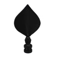 3-5/16" Tall Brass Finial, Satin Black Leaf, 1/4-27F Tap (15144BK)