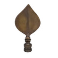 3-5/16" Tall Brass Finial, Antique Bronze Leaf, 1/4-27F Tap (15144BR)