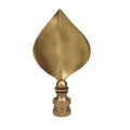 3-5/16" Tall Finial, Satin Brass Leaf, 1/4-27F Tap (15144SB)