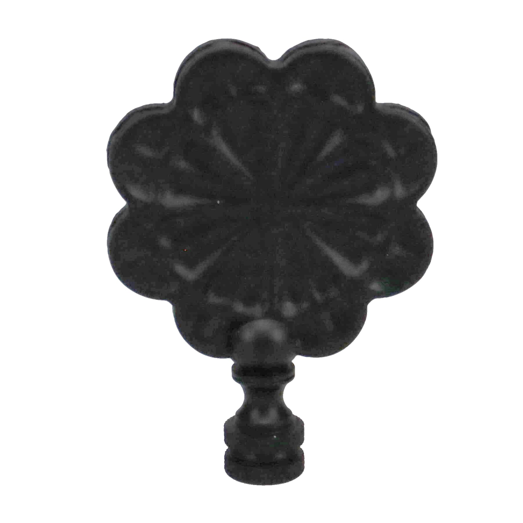3-1/8" Tall Finial, Satin Black Floral Pattern, 1/4-27F Tap (15145)