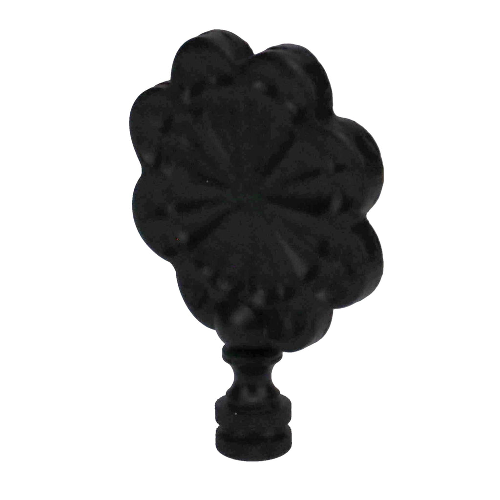 3-1/8" Tall Finial, Satin Black Floral Pattern, 1/4-27F Tap (15145)