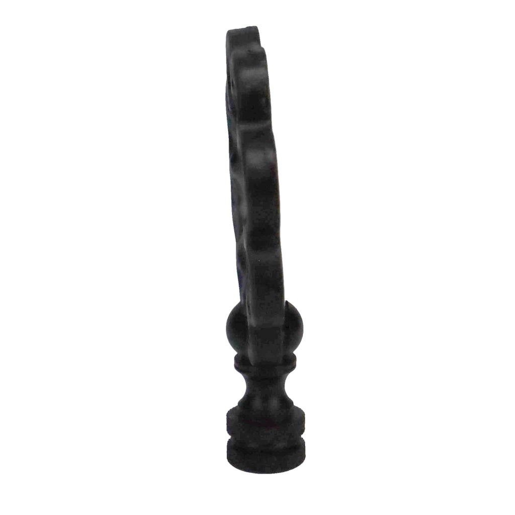 3-1/8" Tall Finial, Satin Black Floral Pattern, 1/4-27F Tap (15145)