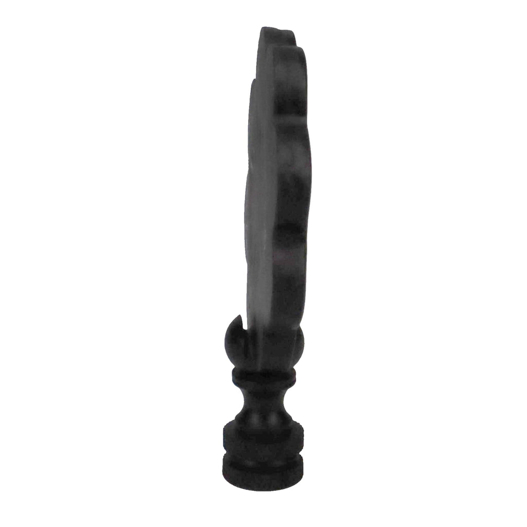 3-1/8" Tall Finial, Satin Black Floral Pattern, 1/4-27F Tap (15145)