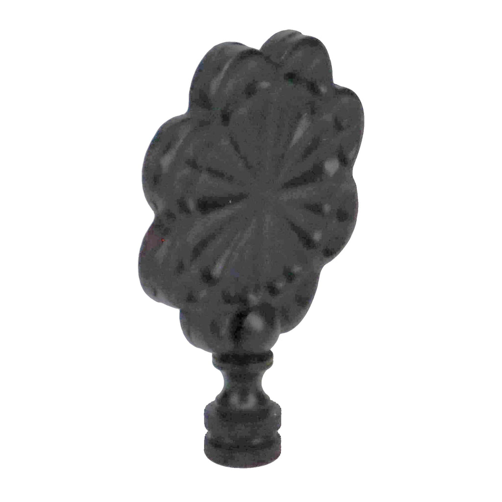 3-1/8" Tall Finial, Satin Black Floral Pattern, 1/4-27F Tap (15145)