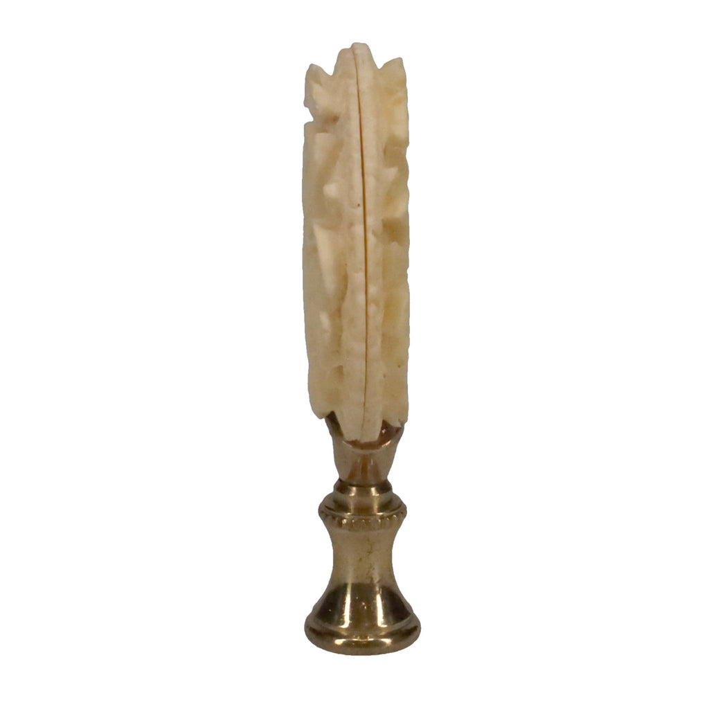 3-1/8" Tall Brass Finial, Carved Floral Pattern, 1/4-27F Tap (15147)