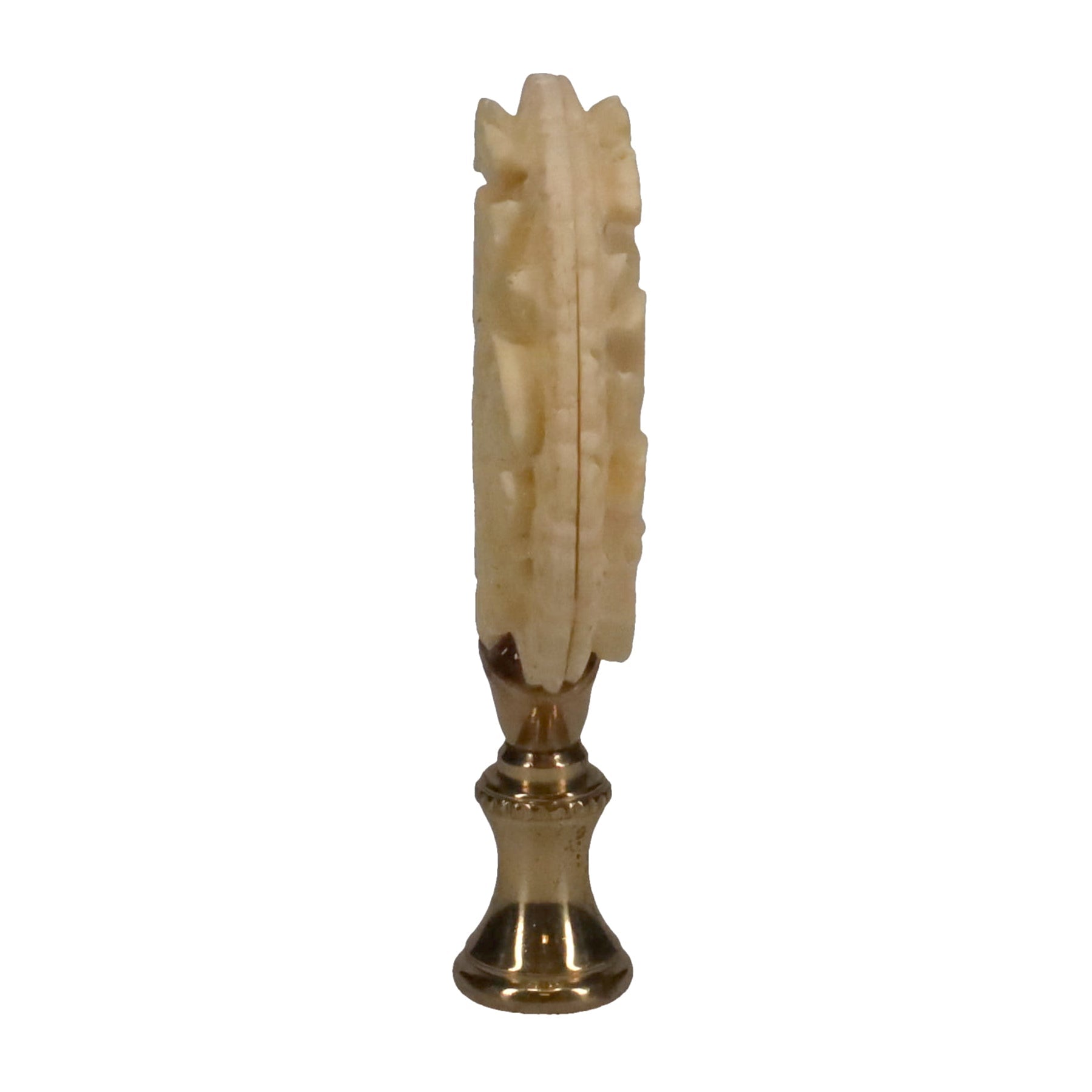 3-1/8" Tall Brass Finial, Carved Floral Pattern, 1/4-27F Tap (15147)
