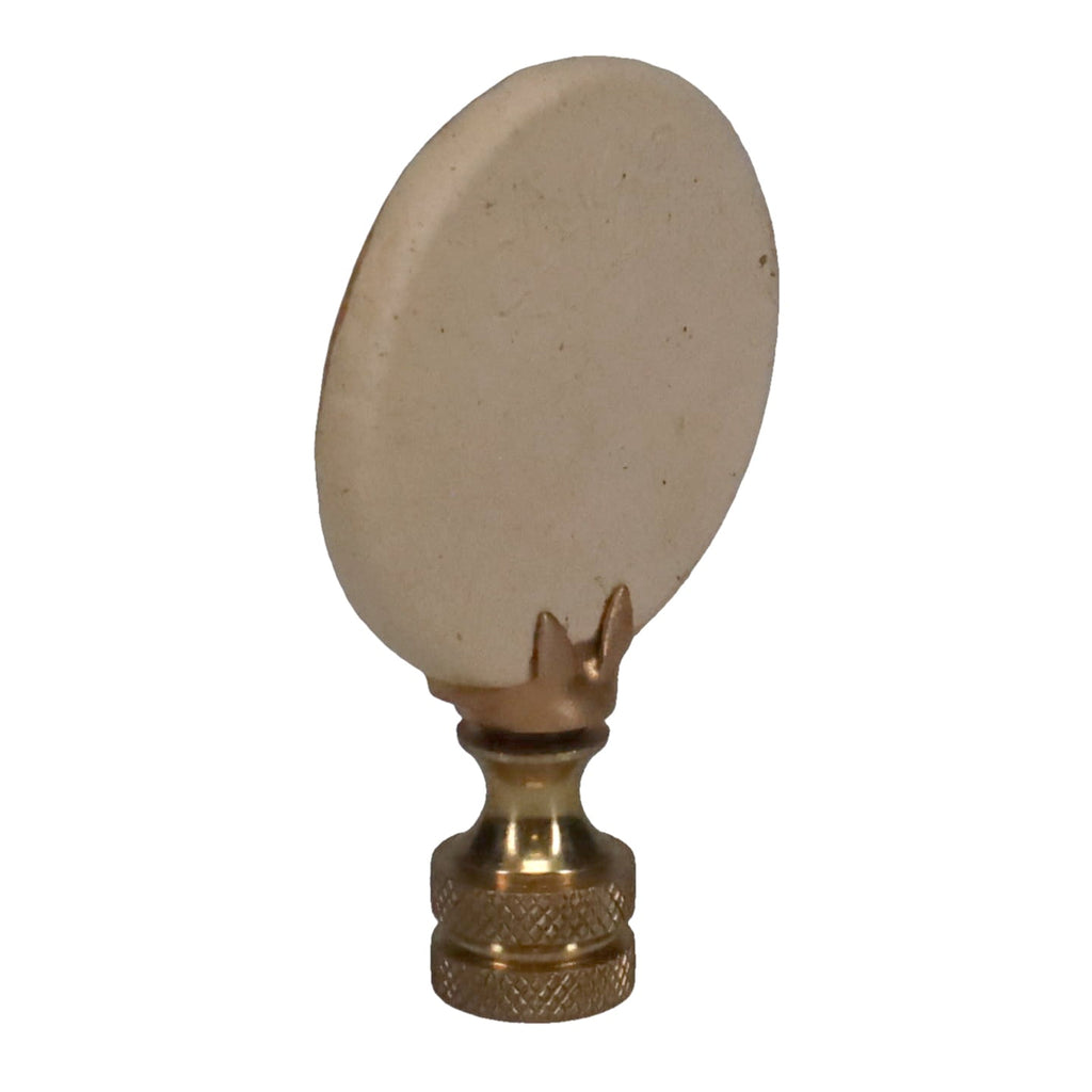 2-5/8" Tall Brass Finial, Ceramic Fauna Pattern, 1/4-27F Tap (15149)