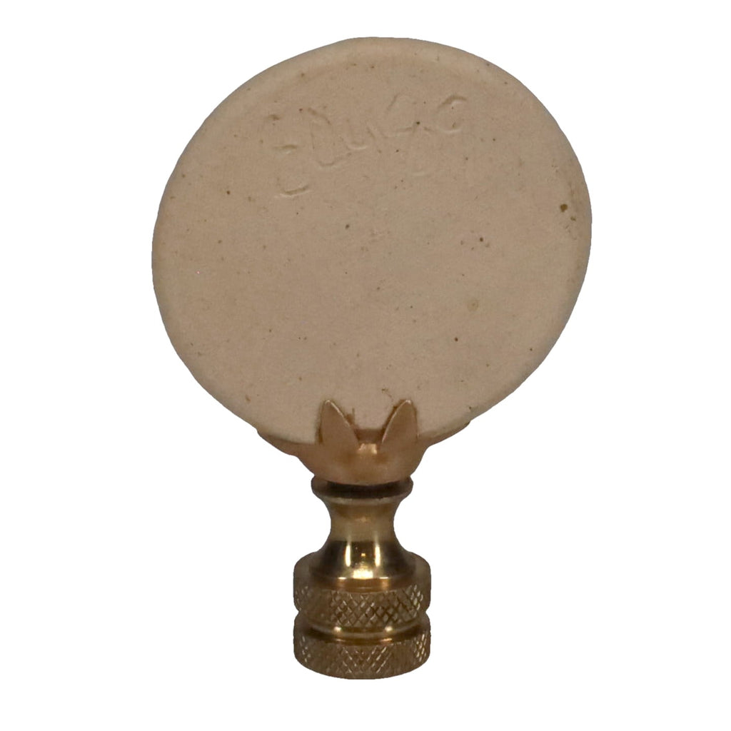2-5/8" Tall Brass Finial, Ceramic Fauna Pattern, 1/4-27F Tap (15149)