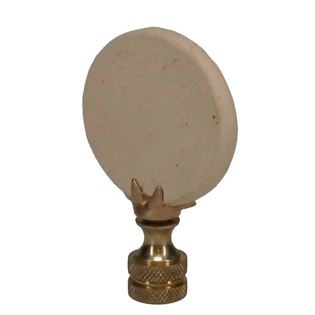 2-5/8" Tall Brass Finial, Ceramic Fauna Pattern, 1/4-27F Tap (15149)