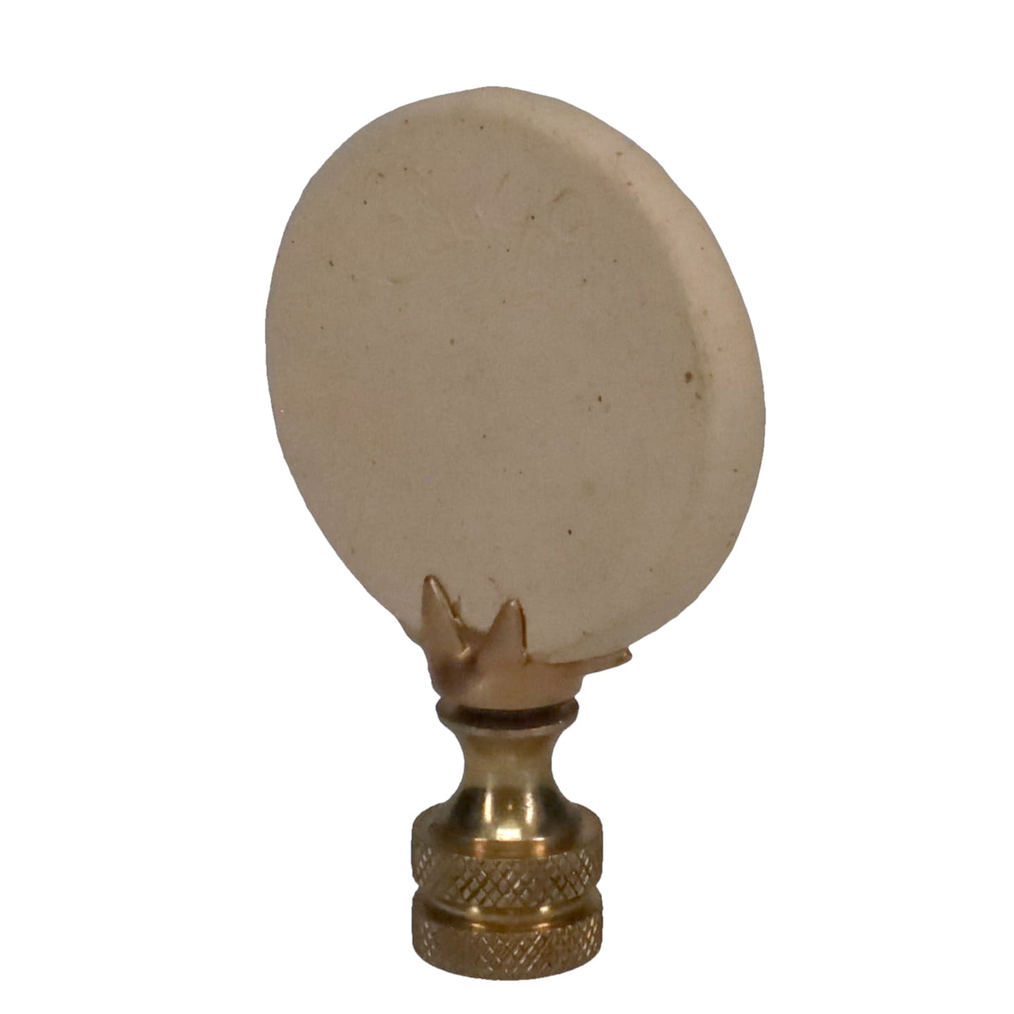 2-5/8" Tall Brass Finial, Ceramic Fauna Pattern, 1/4-27F Tap (15149)