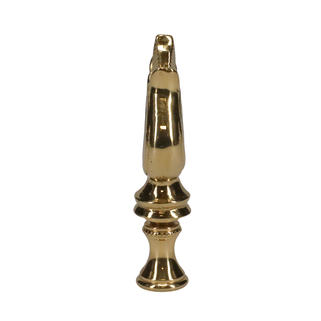 3" Tall Brass Finial, Leaf & Feather Pattern, 1/4-27F Tap (15151)