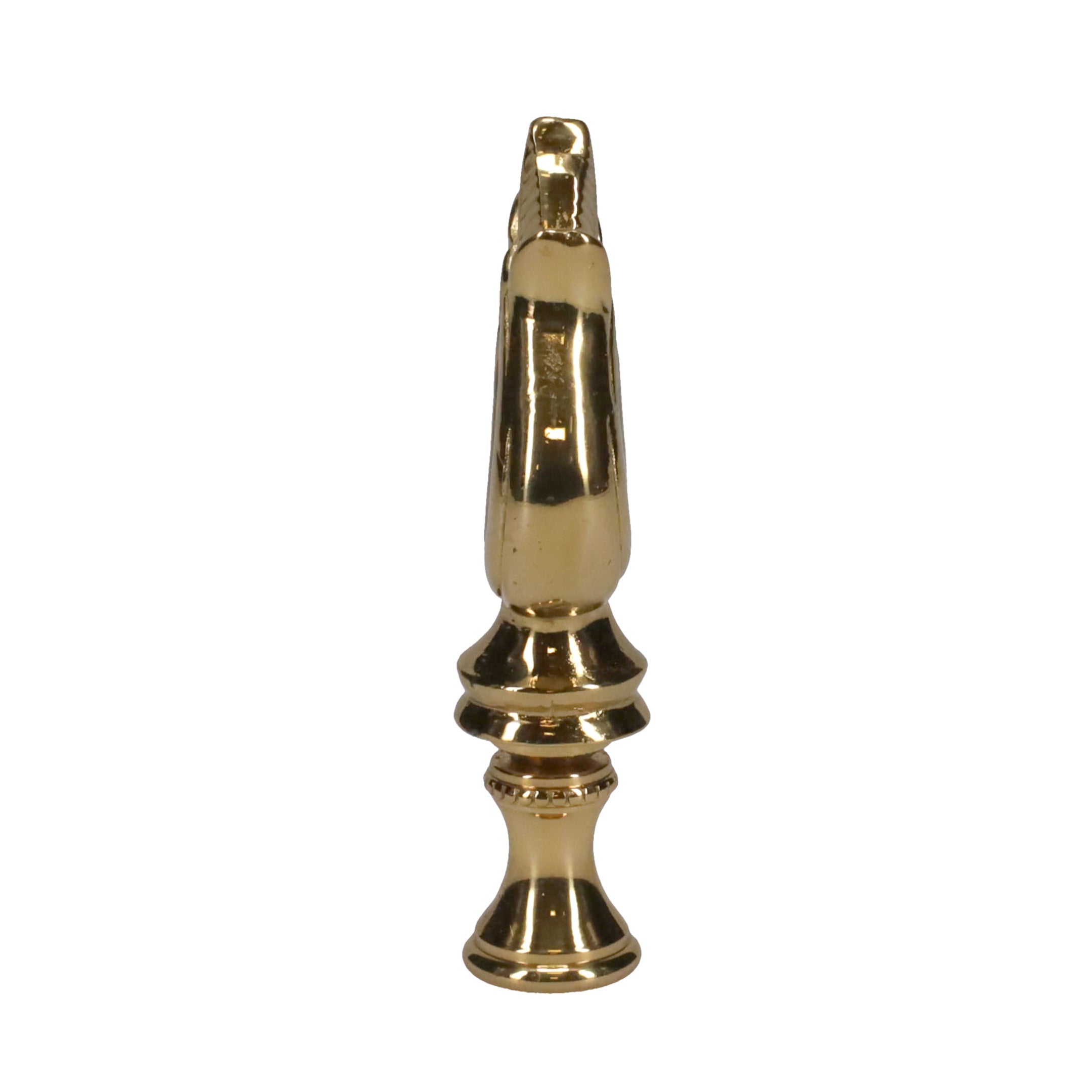 3" Tall Brass Finial, Leaf & Feather Pattern, 1/4-27F Tap (15151)