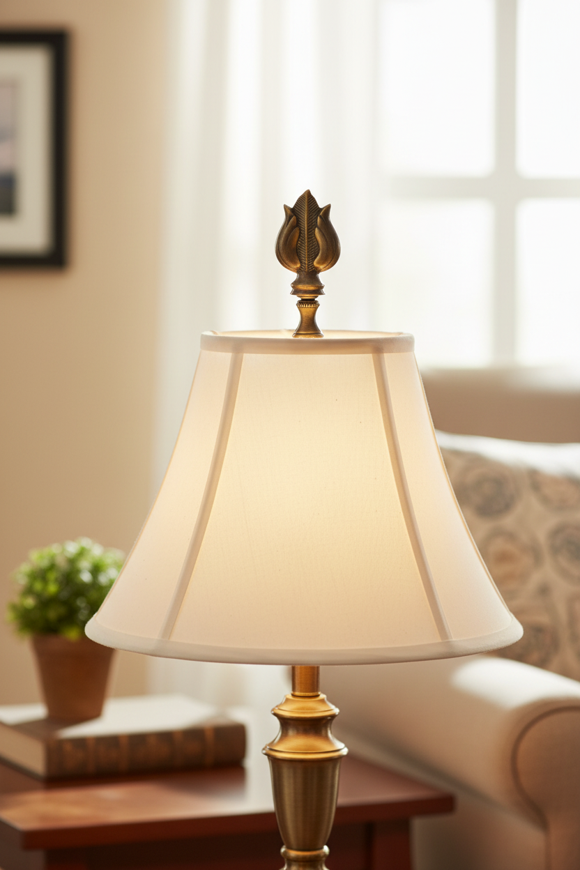 3" Tall Brass Finial, Bronze Leaf & Feather Pattern, Colors Vary, 1/4-27F Tap (15151BR)