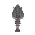 3" Tall Brass Finial, Dark Bronze Leaf & Feather Pattern, 1/4-27F Tap (15151DB)
