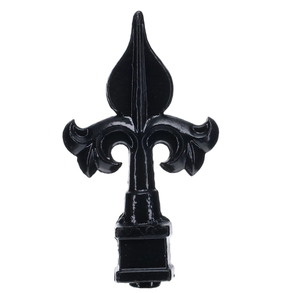 4-3/4" Tall Finial, Fleur-De-Lis, Gloss Black, 1/4-27F Tap (15152)