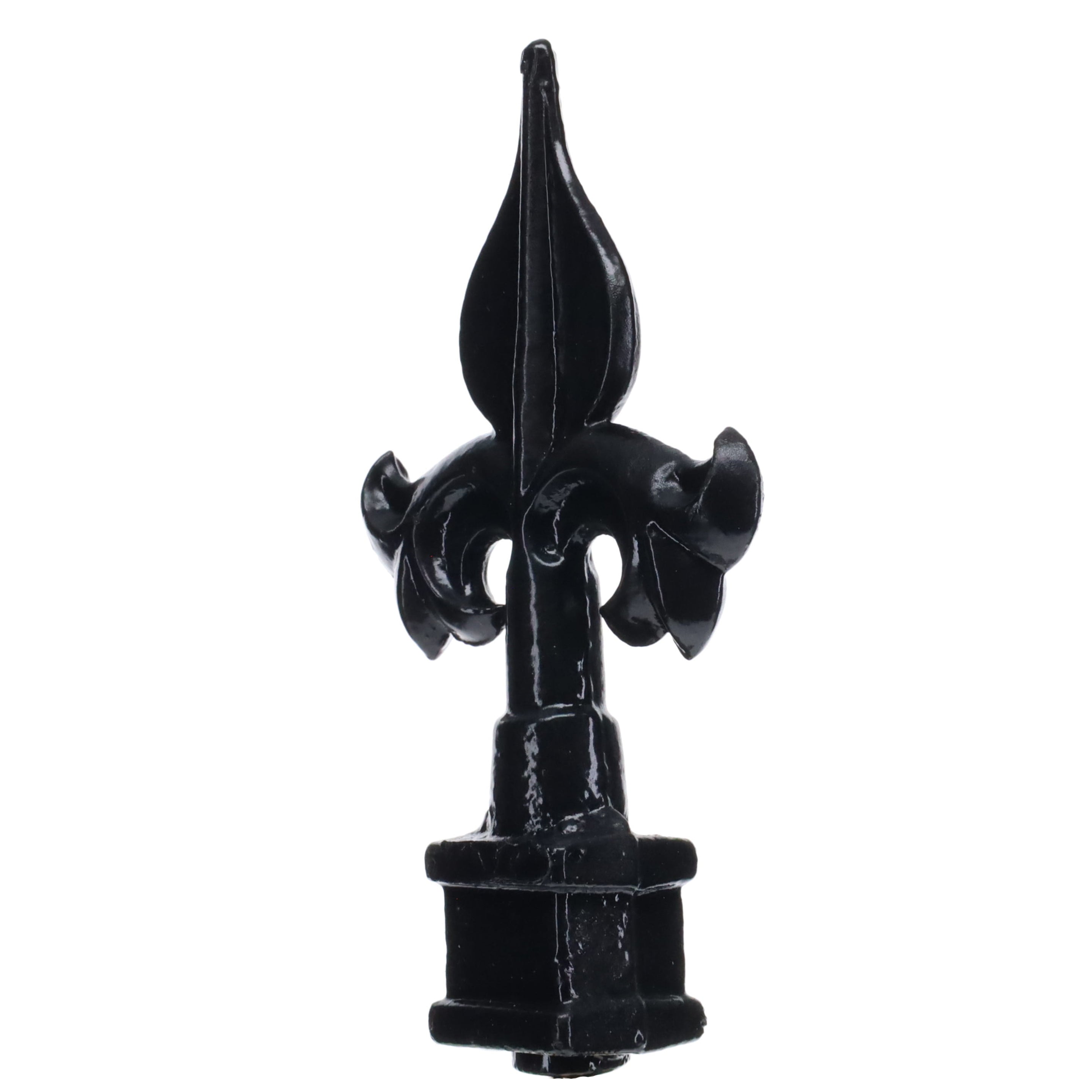 4-3/4" Tall Finial, Fleur-De-Lis, Gloss Black, 1/4-27F Tap (15152)