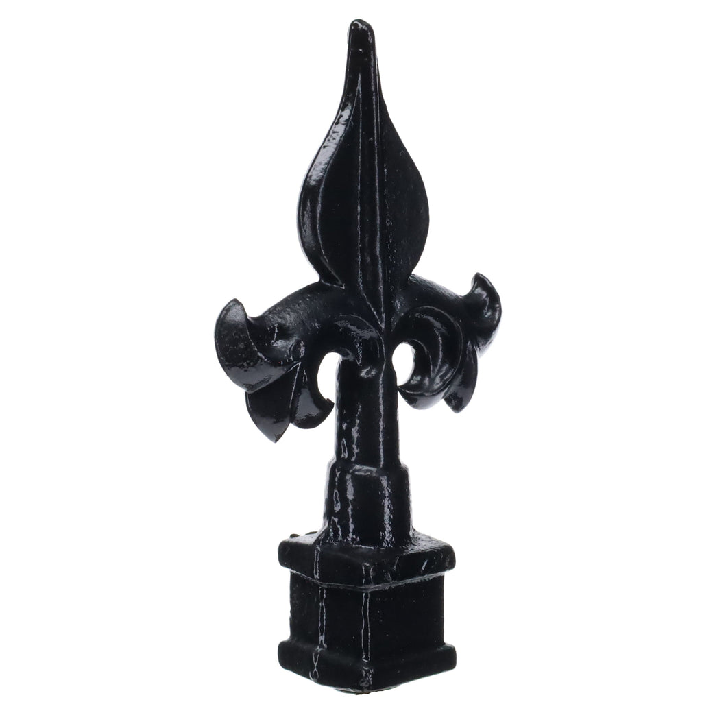 4-3/4" Tall Finial, Fleur-De-Lis, Gloss Black, 1/4-27F Tap (15152)