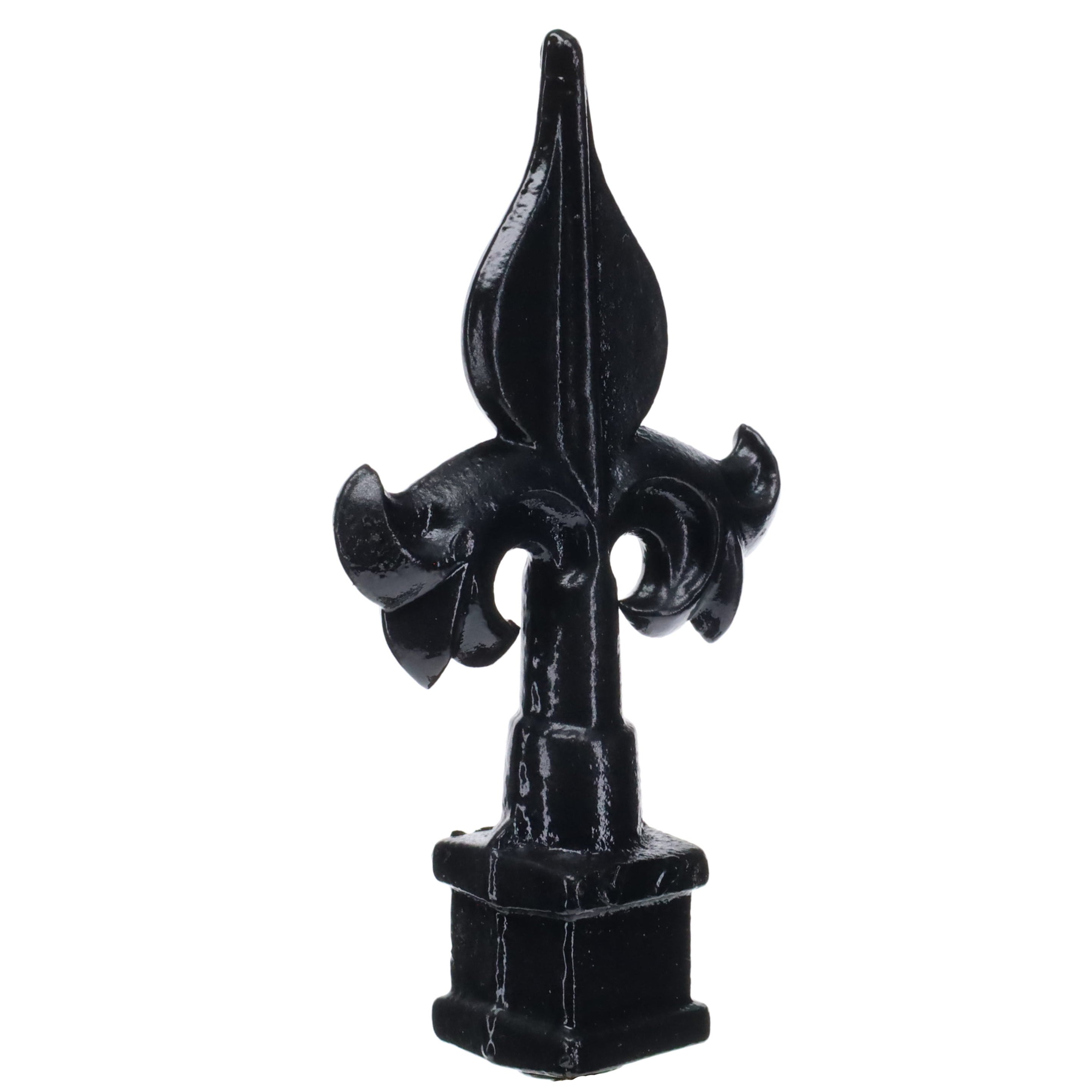 4-3/4" Tall Finial, Fleur-De-Lis, Gloss Black, 1/4-27F Tap (15152)
