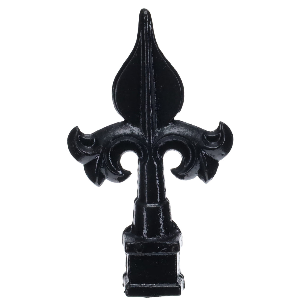 4-3/4" Tall Finial, Fleur-De-Lis, Gloss Black, 1/4-27F Tap (15152)