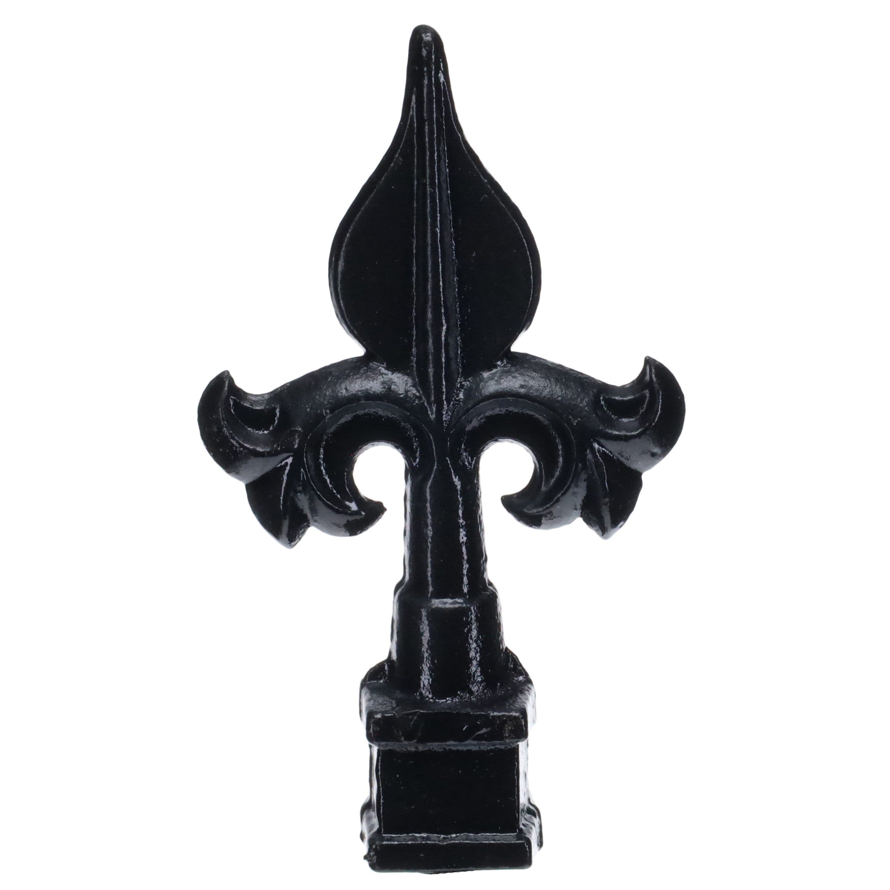 4-3/4" Tall Finial, Fleur-De-Lis, Gloss Black, 1/4-27F Tap (15152)