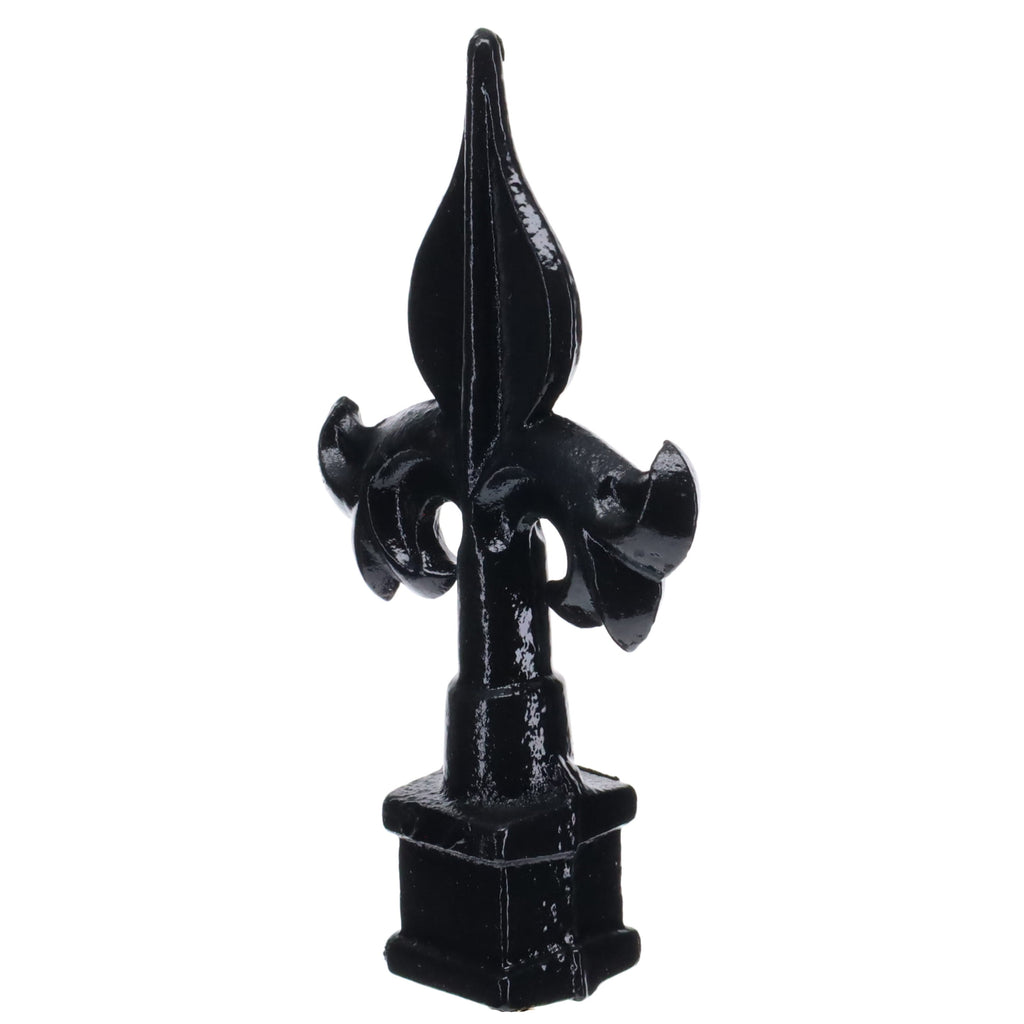 4-3/4" Tall Finial, Fleur-De-Lis, Gloss Black, 1/4-27F Tap (15152)