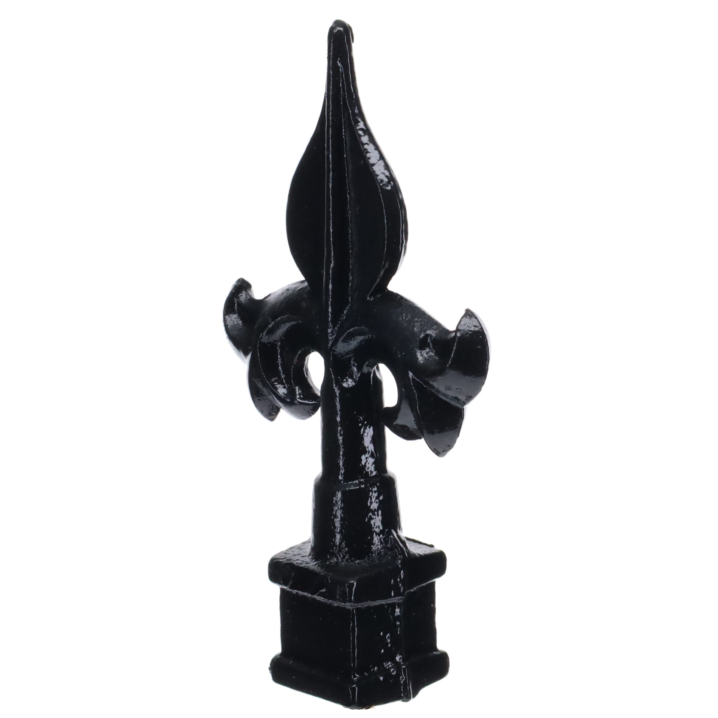 4-3/4" Tall Finial, Fleur-De-Lis, Gloss Black, 1/4-27F Tap (15152)