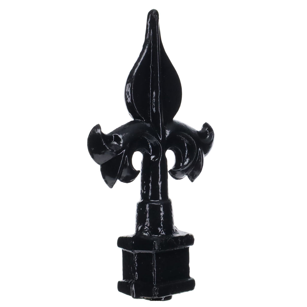 4-3/4" Tall Finial, Fleur-De-Lis, Gloss Black, 1/4-27F Tap (15152)
