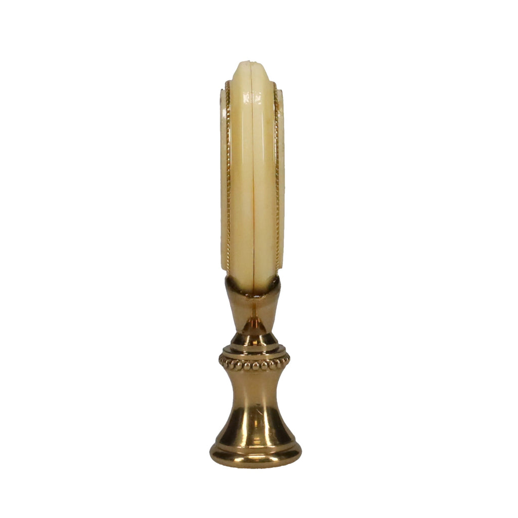 2-11/16" Tall Brass Finial, Floral Bouquet, 1/4-27F Tap (15154)